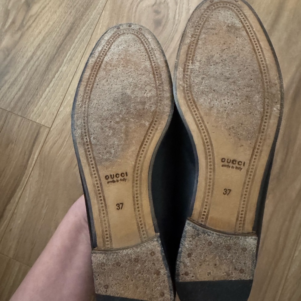 Gucci Black Brixton collapsible Leather Loafers - Picture 5 of 7